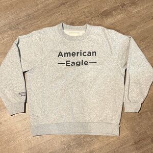 American Eagle Outfitters Light Gray Crewneck Sweater